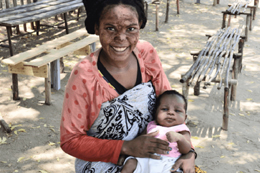 Mother holding baby